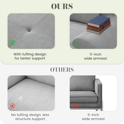 GRUSIGN 108'' Modular Boneless Sofa, Sectional Couch - Image 6