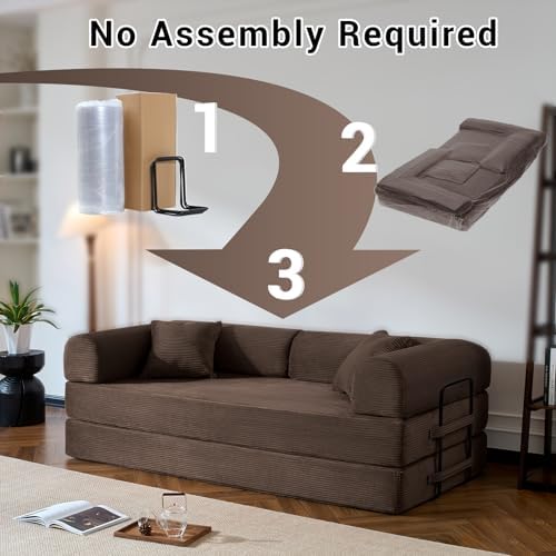 79" Convertible Futon Sofa Bed, 5-in-1 Boneless Couch - Image 6