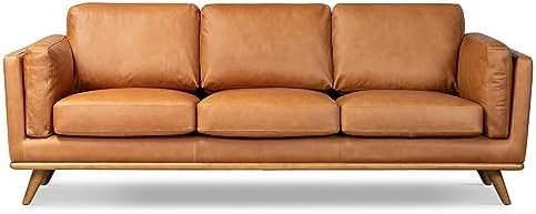 Poly & BARK Cadiz 90" Sofa – Saddle Tan Full-Grain Pure-Aniline Italian Leather by Unknown