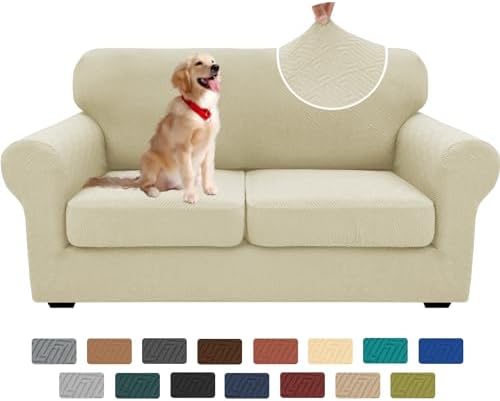 XINEAGE 3-Piece Stretch Loveseat Sofa Cover, Washable Couch Covers by XINEAGE