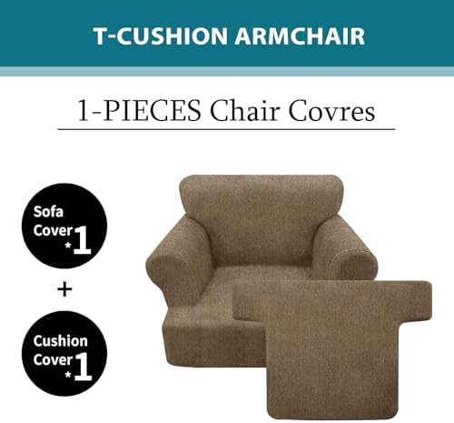 2 Pieces T Cushion Chair Covers - Image 4