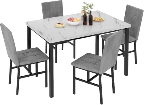 Hooseng Dining Room Table Set 5 Piece Dining Table Set Marble Dining Table 4 by Hooseng