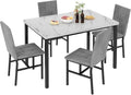Hooseng Dining Room Table Set 5 Piece Dining Table Set Marble Dining Table 4 by Hooseng