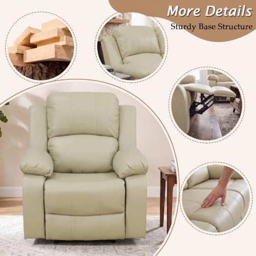 Leather Recliner Chair for Living Room Furniture Set, Wall Hugger Single - Image 4