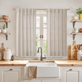YoungsTex Linen Semi Sheer Curtains 45 Inch Length 2 Panels Set by YoungsTex