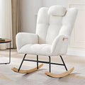 IDEALHOUSE Upholstered Glider Rocking Chair, High Backrest by IDEALHOUSE