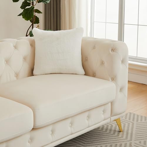 KEIKI 83" Luxury Oversized Velvet Chesterfield Sofa - Image 6