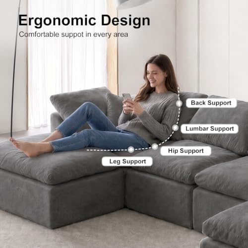 138" Boneless Cloud Couch Sectional - Image 3