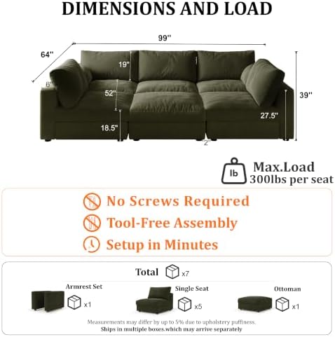Cloud Modular Sectional Sleeper Sofa - Image 2