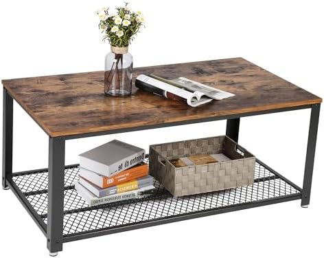 VASAGLE Coffee Table with Storage Shelf, 42 x 23.9 x 17.7 Inches by VASAGLEbySONGMICSHOME