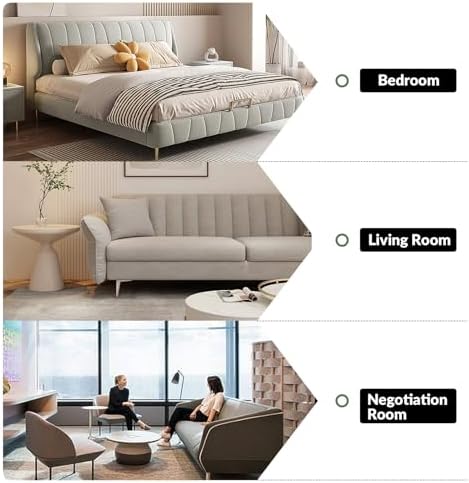 81" Genuine Leather Sofa, Classic 3-Seater Couchs - Image 6