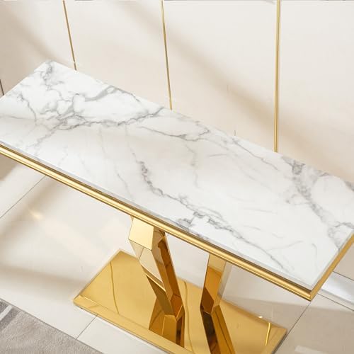 Henf 47in Faux Marble Console Table - Image 4