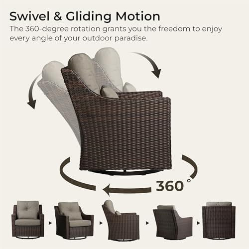 CHITA Patio Furniture Set, Outdoor Rocking Swivel Chair - Image 3