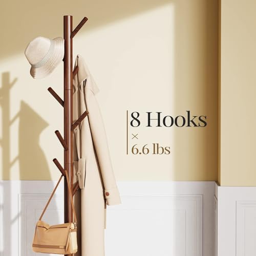 Pipishell Solid Wooden Coat Rack Freestanding - Image 2