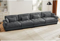 166" Modular Sectional Sofa, Velvet Upholstered Couches by Wunlerlant