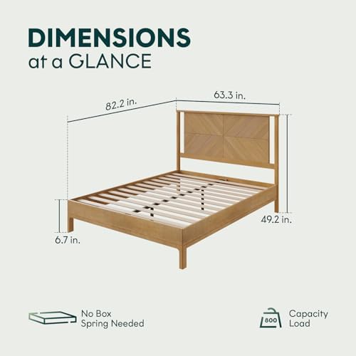 Bme Vivian Queen Bedframe with Headboard, Scandinavian, Rustic Seadrift - Image 2