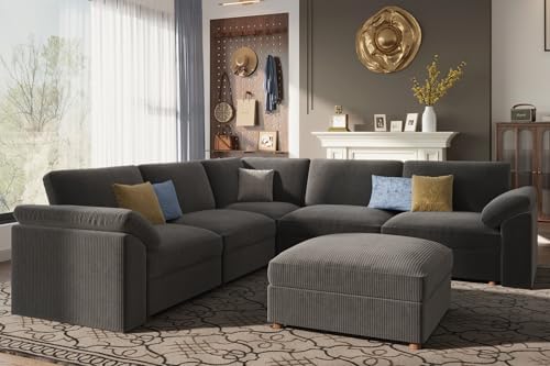 EASE MOOSE U Shape Sectional Sofa, Oversized Deep Seat Modular Couch - Image 4