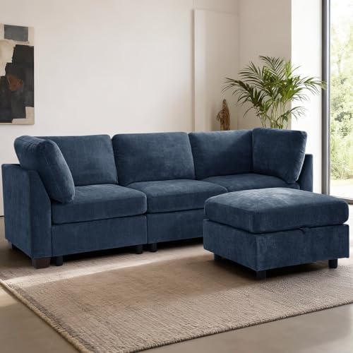 EDILLY 94 inches Oversized Modular Sectional Fabric Cloud Sofa Set, Extra Large - Image 3
