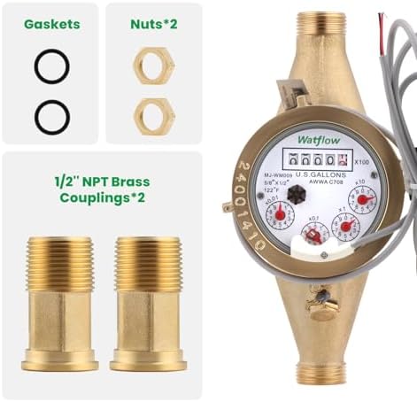 DN15 Water Meter 1/2" NPT, AWWA 708 Certification Gallon Water Flow Meter - Image 2
