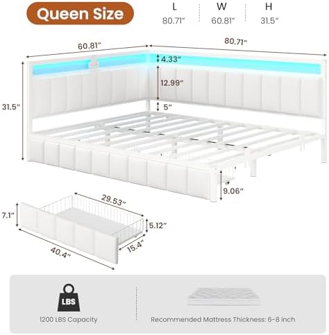 Hasuit Queen Corner Bed Frame - Image 3