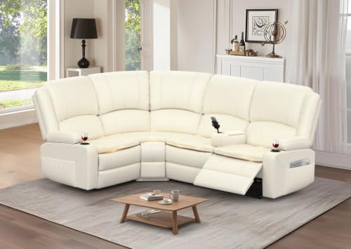 4 Seater Reclining Sofa Set, Modern Living Room Couch Set by SavortheHappyMoments