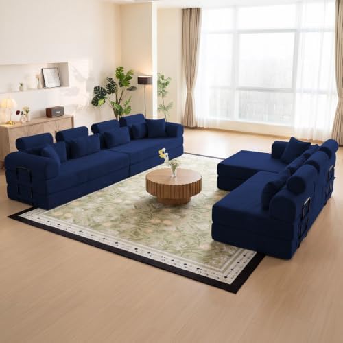 106" Convertible Sofa Bed, High Backrest Boneless Couch - Image 2