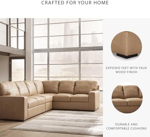 Signature Design by Ashley 3-Piece Top Grain Leather Sectional Sofa - Image 5
