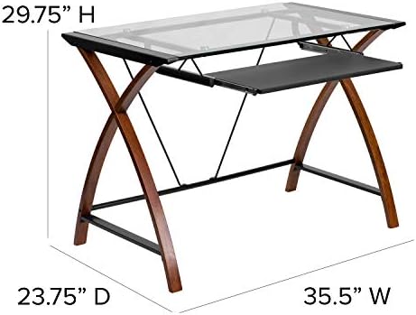 Flash Furniture Jude Tempered Glass Computer Desk - Image 3