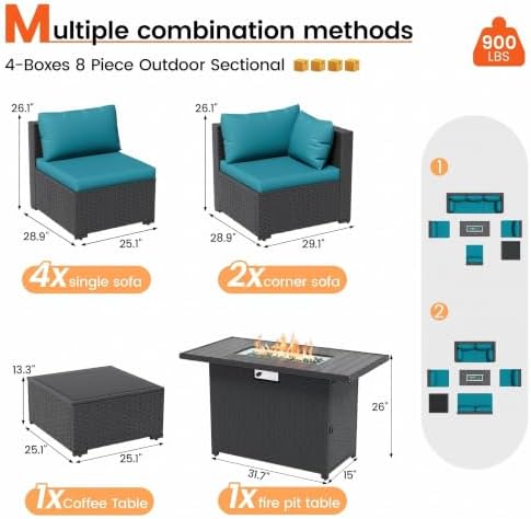 8 Piece Patio Furniture Set - Image 2