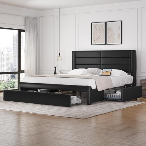 Yaheetech King Upholstered Bed Frame by Yaheetech