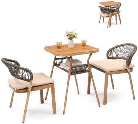 VINGLI 3 PCS Outdoor Bistro Set by VINGLI