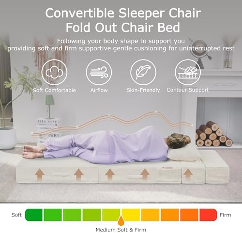 Folding Sofa Bed, Convertible Sleeper Chair Bed, Floor Sofa - Image 3
