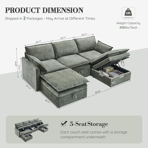 85.83" Modular Sectional Cloud Couches - Image 2