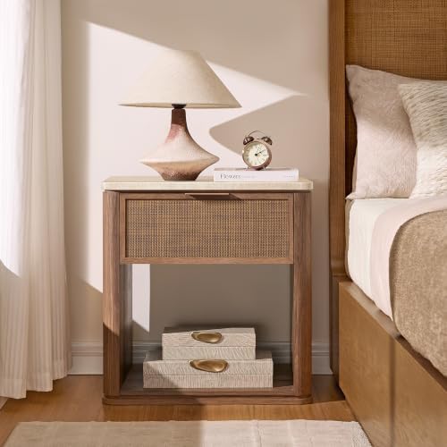 Night Stand, Rattan Nightstand by LogMith