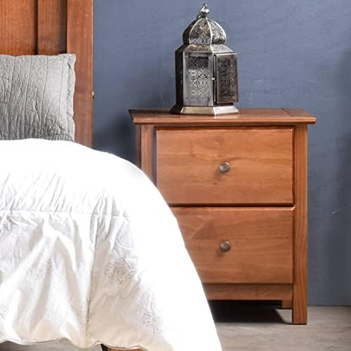 Grain Wood Furniture Shaker 2-Drawer Bedside Nightstand, Solid Wood - Image 3