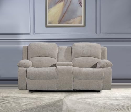 Betsy Furniture Soft Microfiber Reclining Sofa Set, Drop Down Table, Cupholder by BetsyFurniture