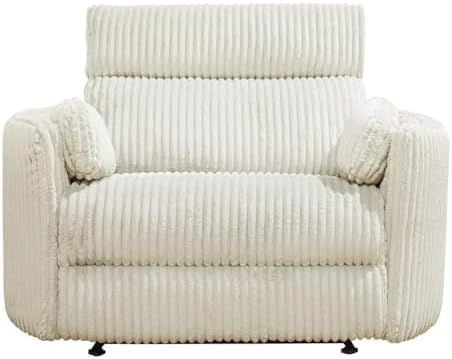 Pemberly Row Mega Ivory XL Extra Wide Power Glider Recliner - Image 7