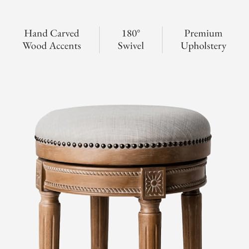 Maven Lane Pullman Backless Counter Stool, Light Brown - Image 4
