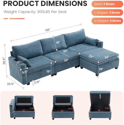 110" Modular Sectional Couch - Image 2