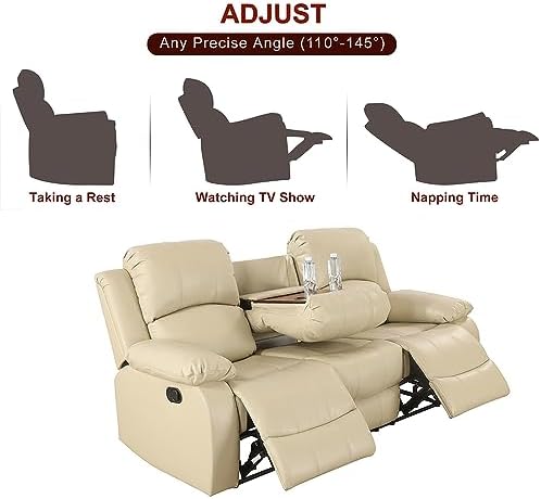 A Ainehome Living Room Furniture Set Leather Recliner Sofa Set Loveseat Chair - Image 5