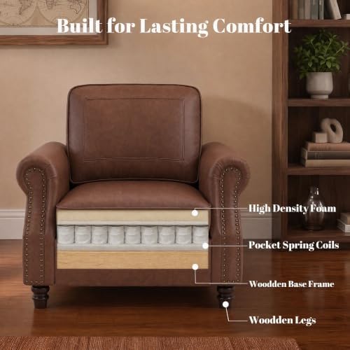 Kingfun Faux Leather Accent Chair - Image 6