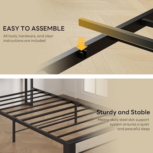 LIKIMIO Twin XL Bed Frame with Storage Headboard and Charging Station - Image 6