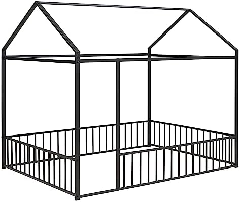 Flieks Full Size Metal Bed House Bed Frame - Image 6