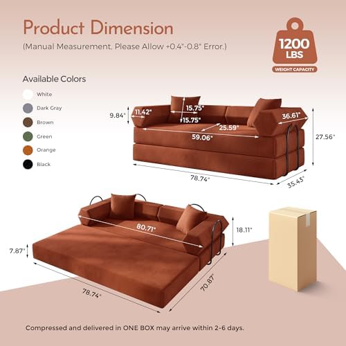 79" Convertible Sofa Bed, Boneless Couch - Image 2