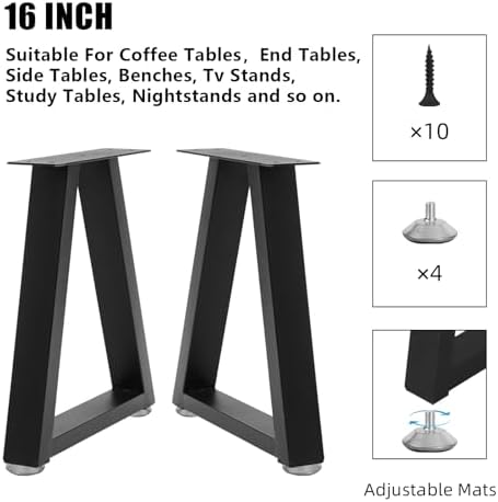 16 Inch Trapezoid Bench Legs Metal Coffee Table Legs, End & Side Table Feets - Image 4