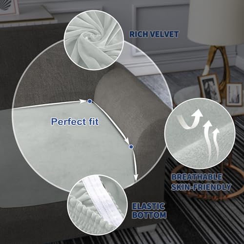 MAXIJIN Velvet Stretch Cushion Covers Couch Cushion Slipcovers Loveseat Sofa - Image 5
