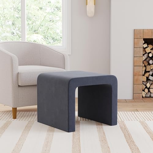 HomePop 22" Modern Arch Velvet Ottoman - Image 2