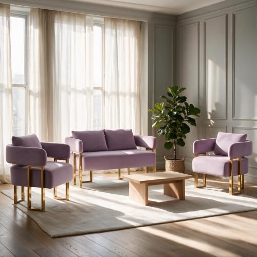 YISHENG Loveseat Sofa and 2 Accent Chairs, Comfy 3 Piece Sofa Couch - Image 3