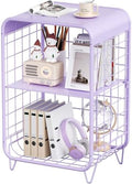 APEXCHASER Cute Kids Nightstand, 3 Tier Metal Side Table by APEXCHASER