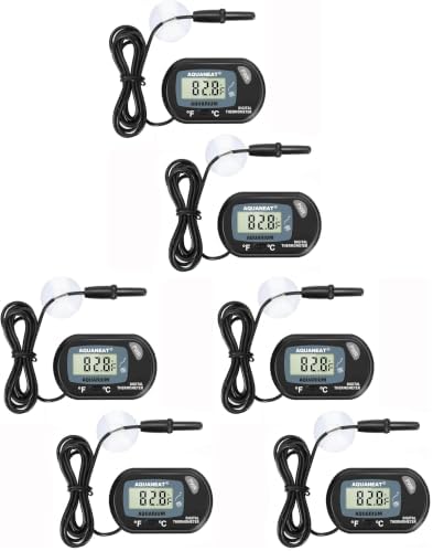 AQUANEAT 6 Pack Aquarium Thermometer, Fish Tank Thermometer, Digital by Aquaneat
